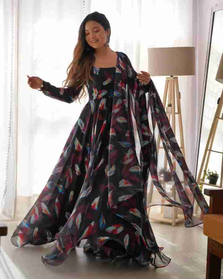 Attractive Georgette Gown for Women With Dupatta - ShopeClub
