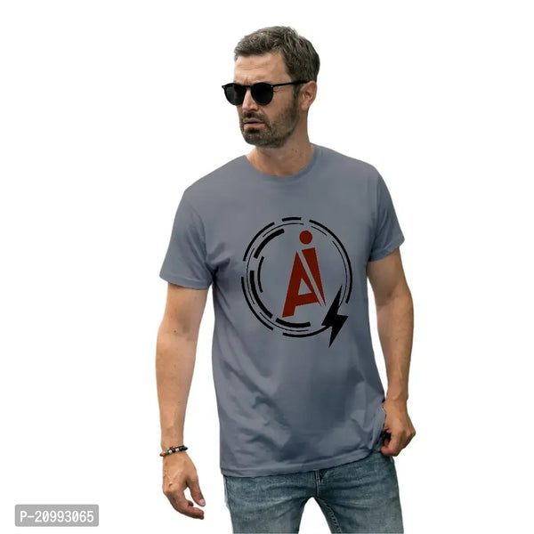 Grey T-Shirt Graphic Printed T-Shirt - ShopeClub