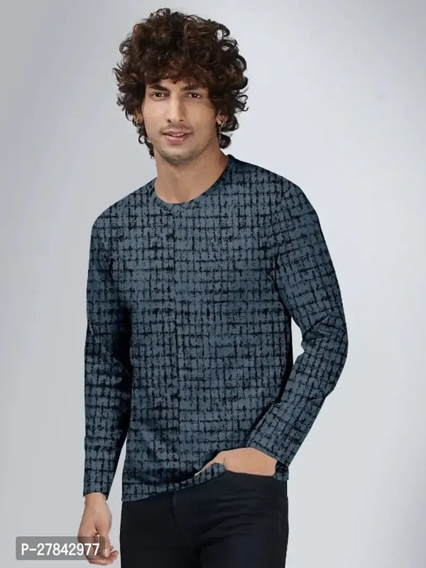 Men Digital Printed Round Neck Polyester Lycra Soft T-shirt - ShopeClub